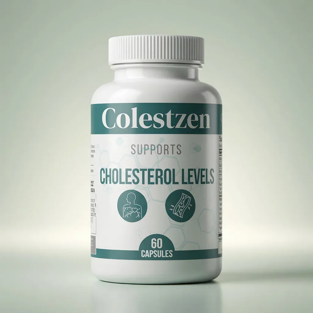 ColestZen bottle with 60 capsules, formulated to support healthy cholesterol levels